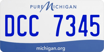 MI license plate DCC7345