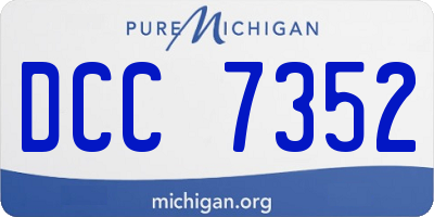 MI license plate DCC7352