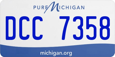 MI license plate DCC7358