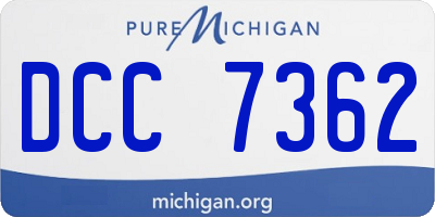 MI license plate DCC7362