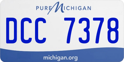 MI license plate DCC7378