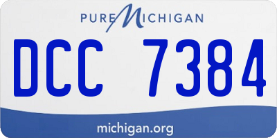MI license plate DCC7384