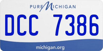 MI license plate DCC7386
