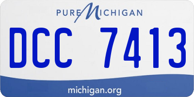 MI license plate DCC7413