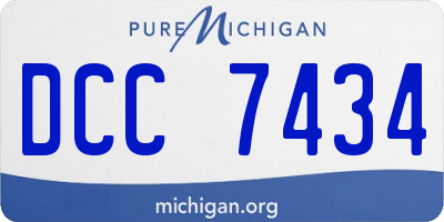 MI license plate DCC7434