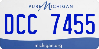 MI license plate DCC7455
