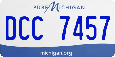 MI license plate DCC7457