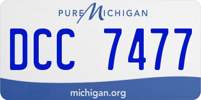 MI license plate DCC7477