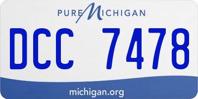 MI license plate DCC7478