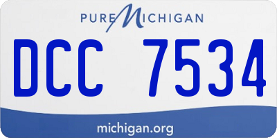 MI license plate DCC7534