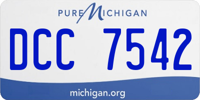 MI license plate DCC7542