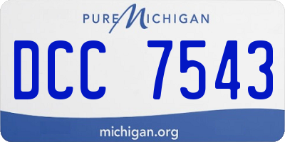 MI license plate DCC7543