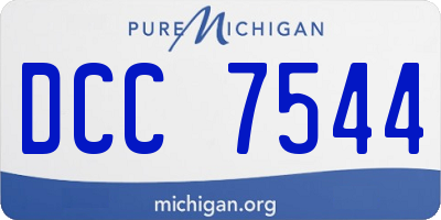 MI license plate DCC7544