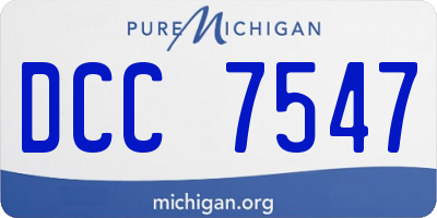 MI license plate DCC7547