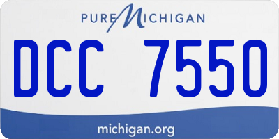 MI license plate DCC7550