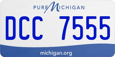 MI license plate DCC7555