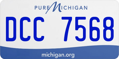MI license plate DCC7568