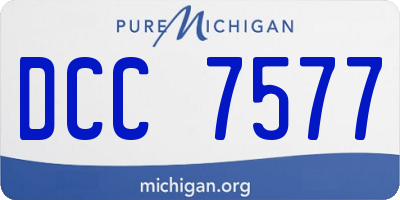 MI license plate DCC7577