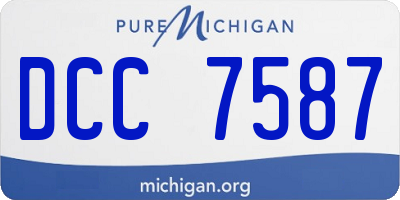 MI license plate DCC7587