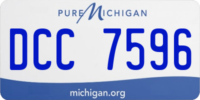 MI license plate DCC7596