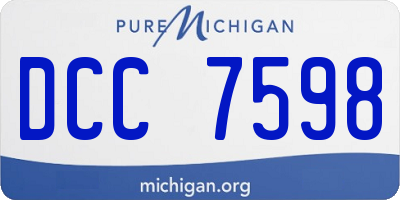MI license plate DCC7598