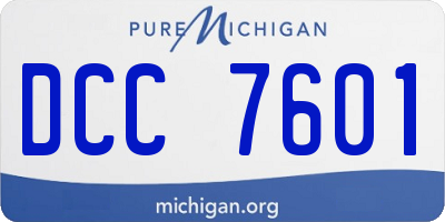 MI license plate DCC7601