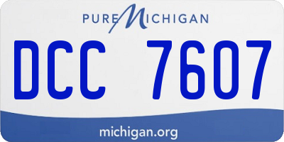 MI license plate DCC7607