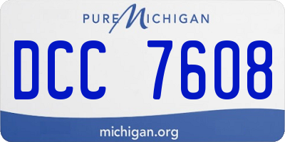 MI license plate DCC7608