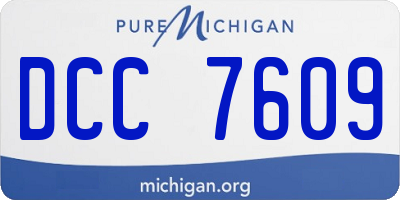 MI license plate DCC7609