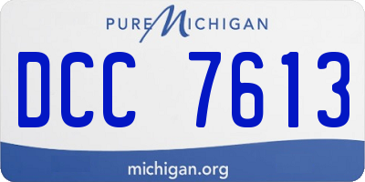MI license plate DCC7613