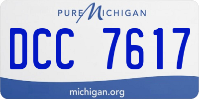 MI license plate DCC7617
