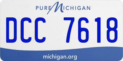 MI license plate DCC7618