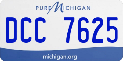 MI license plate DCC7625