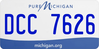MI license plate DCC7626