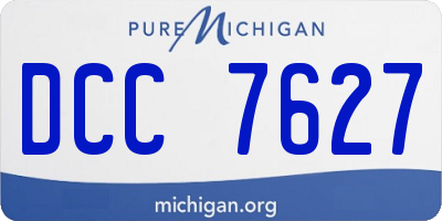 MI license plate DCC7627