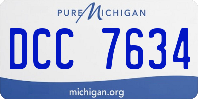 MI license plate DCC7634