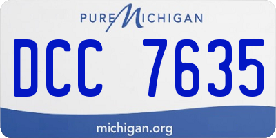 MI license plate DCC7635