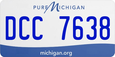 MI license plate DCC7638