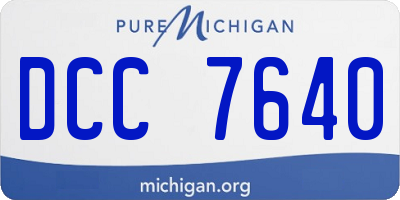 MI license plate DCC7640