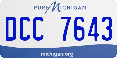 MI license plate DCC7643