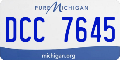 MI license plate DCC7645