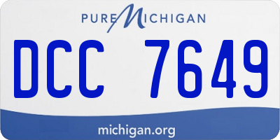 MI license plate DCC7649