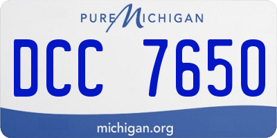 MI license plate DCC7650