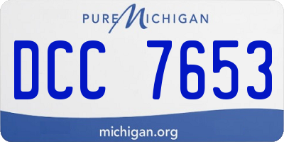 MI license plate DCC7653