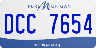 MI license plate DCC7654