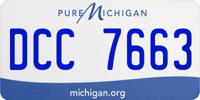 MI license plate DCC7663