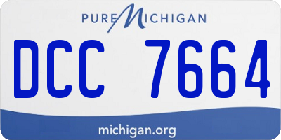 MI license plate DCC7664