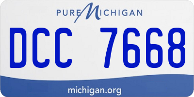 MI license plate DCC7668