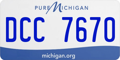 MI license plate DCC7670