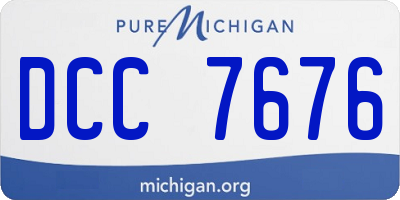 MI license plate DCC7676
